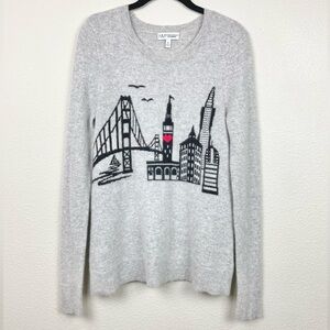 Neiman Marcus Women's Small 100% Cashmere Sweater San Francisco City Print Knit